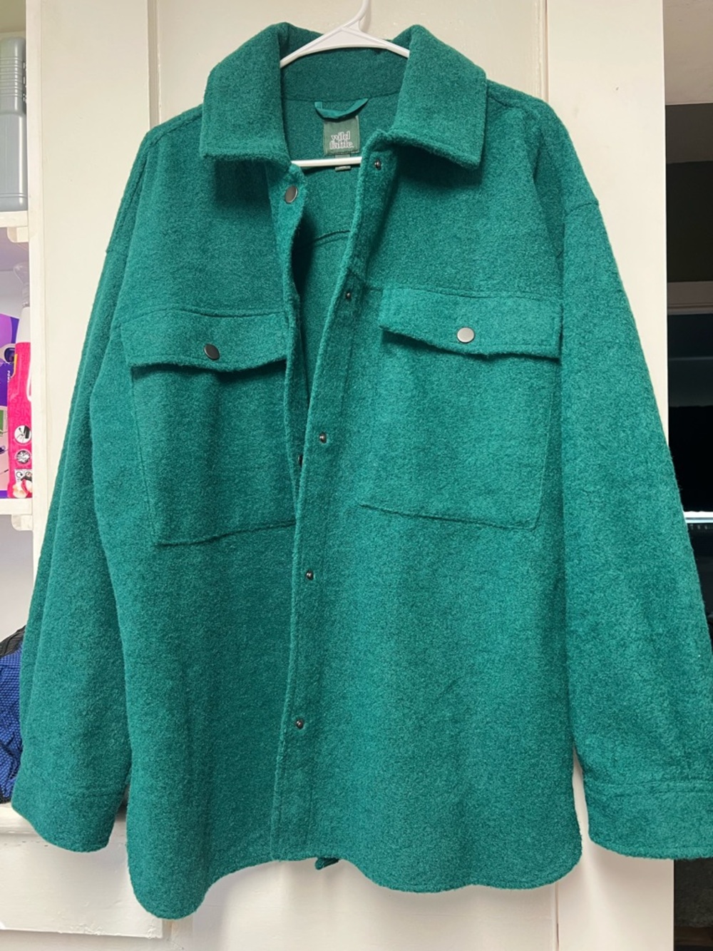 Women’s  Green Wool-Blend Shacket Jacket